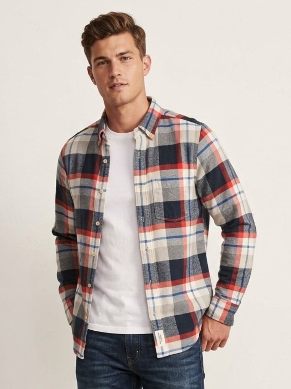 Abercrombie Flannel 100% Cotton Plaid Button-Down Shirt (S)